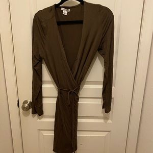 Olive wrap dress